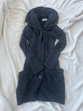 Rebecca King Black Hooded Knit Cardigan